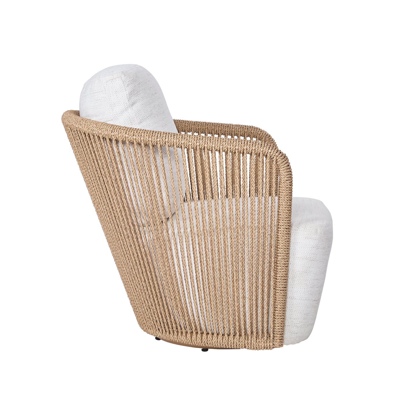 Bali Outdoor Teak and Rope Swivel Chair