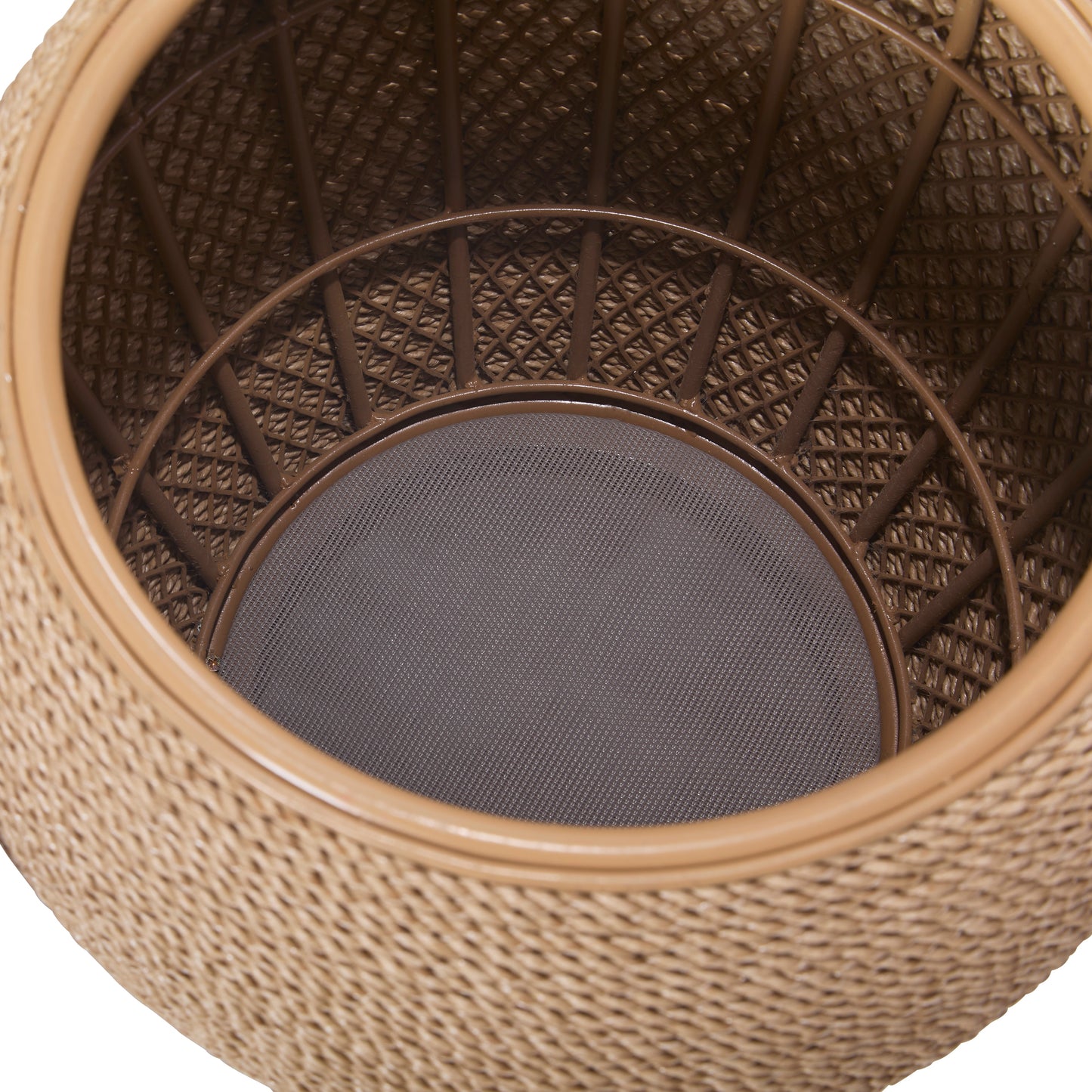 Bali Outdoor Teak and Rope Storage Side Table