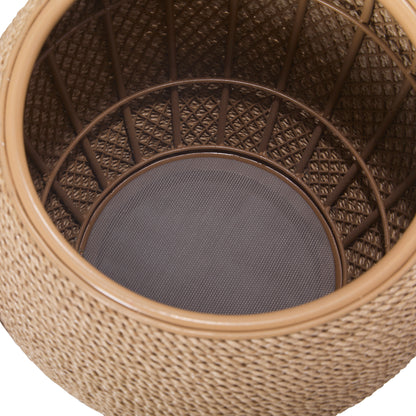 Bali Outdoor Teak and Rope Storage Side Table
