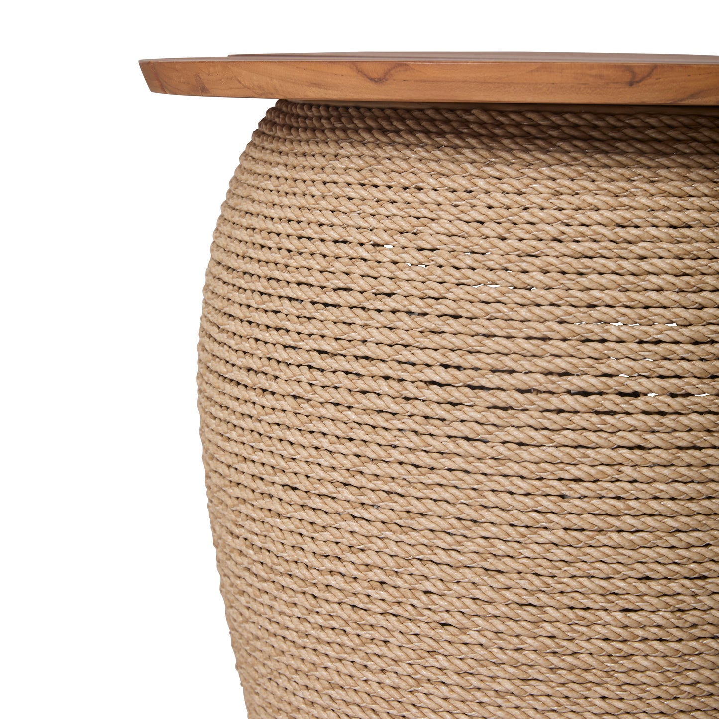 Bali Outdoor Teak and Rope Storage Side Table