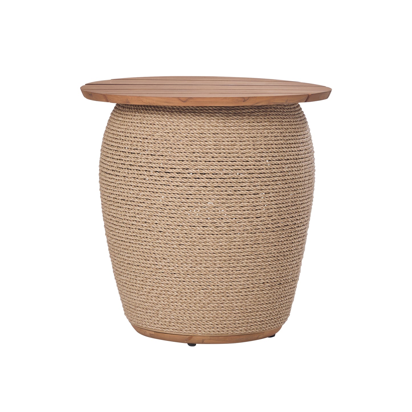 Bali Outdoor Teak and Rope Storage Side Table