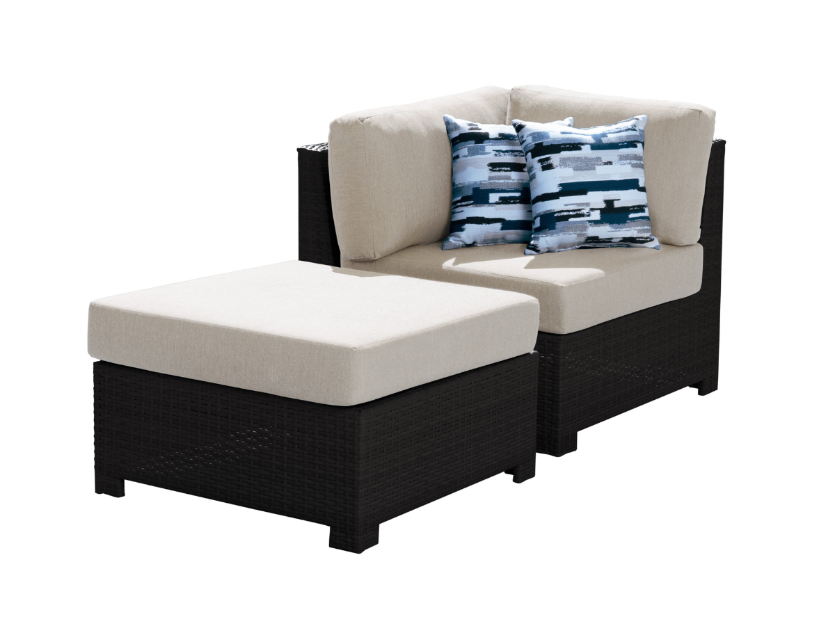Belmont™ Modular Sectional Corner Chair + Ottoman Set - Cream