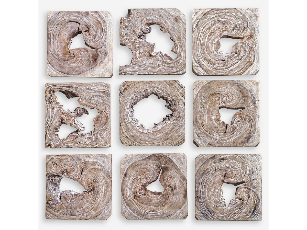 Abbyson Home Bennett Wood Wall Art, Set of 9
