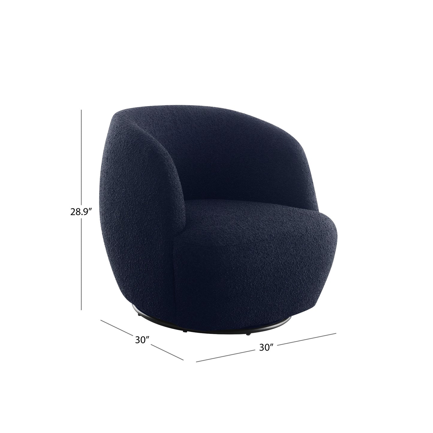 Blair Bouclé Swivel Chair - Blue