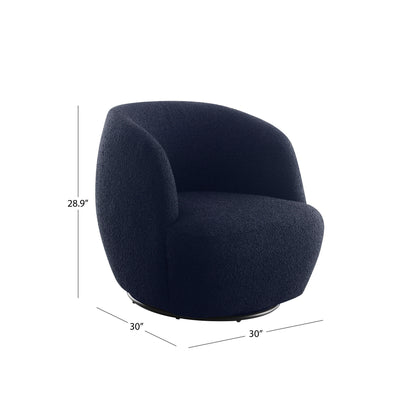 Blair Bouclé Swivel Chair - Blue
