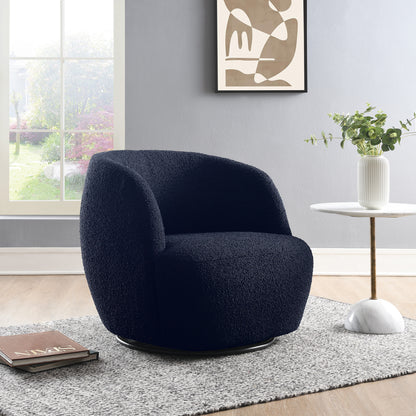 Blair Bouclé Swivel Chair - Blue
