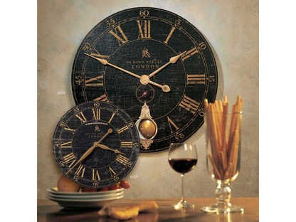 Abbyson Home Bonty 30" Black Wall Clock