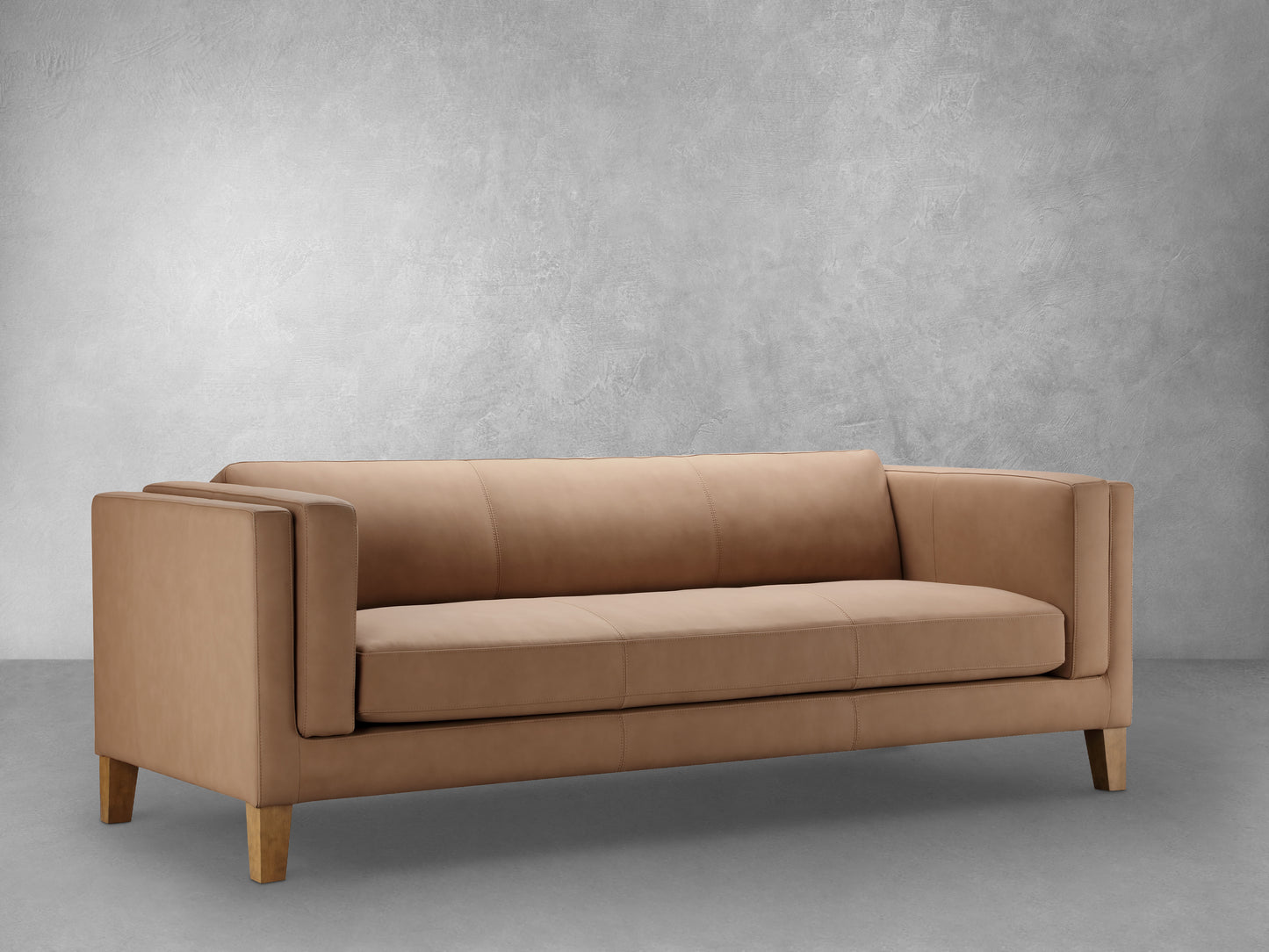 Boyd Top Grain Leather Sofa - Saddle Brown
