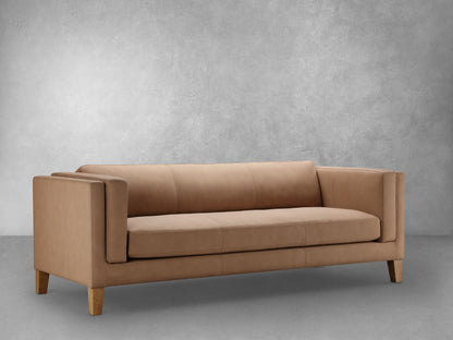 Boyd Top Grain Leather Sofa - Saddle Brown