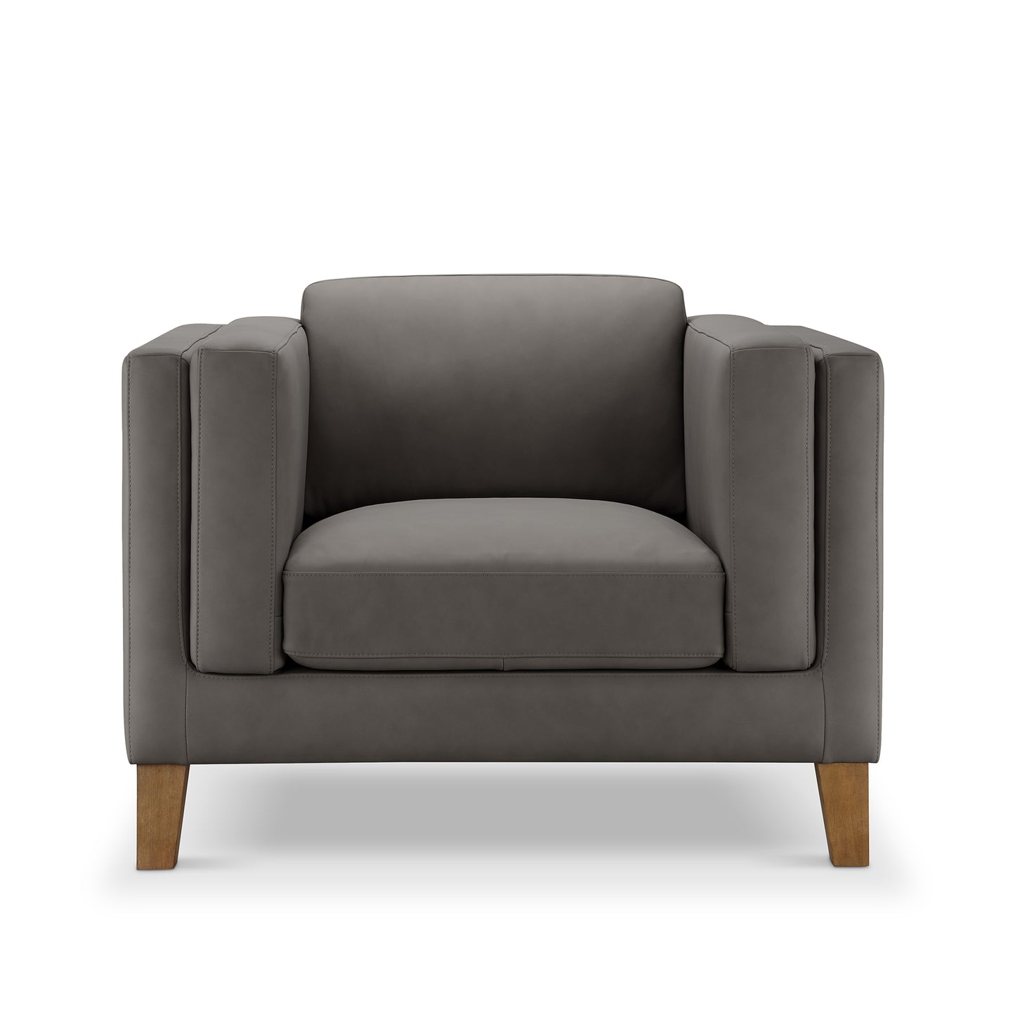 Boyd Top Grain Leather Armchair - Gray