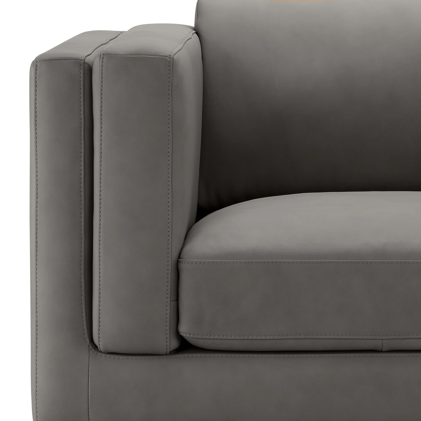 Boyd Top Grain Leather Armchair - Gray