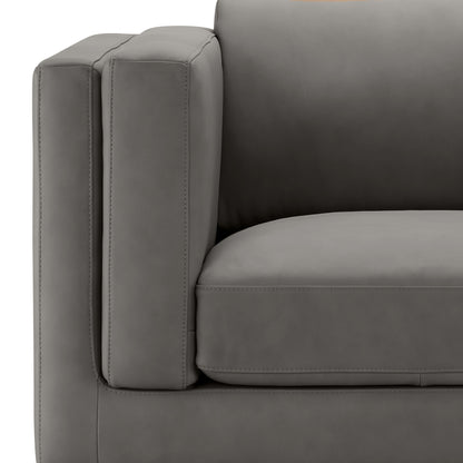 Boyd Top Grain Leather Armchair - Gray