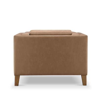Boyd Top Grain Leather Armchair - Saddle Brown
