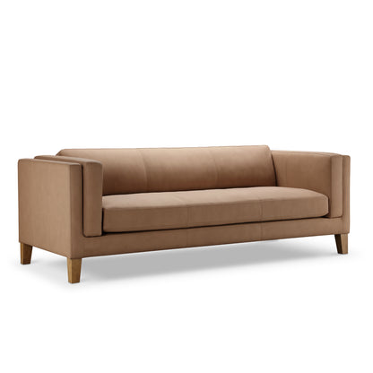 Boyd Top Grain Leather Sofa - Saddle Brown