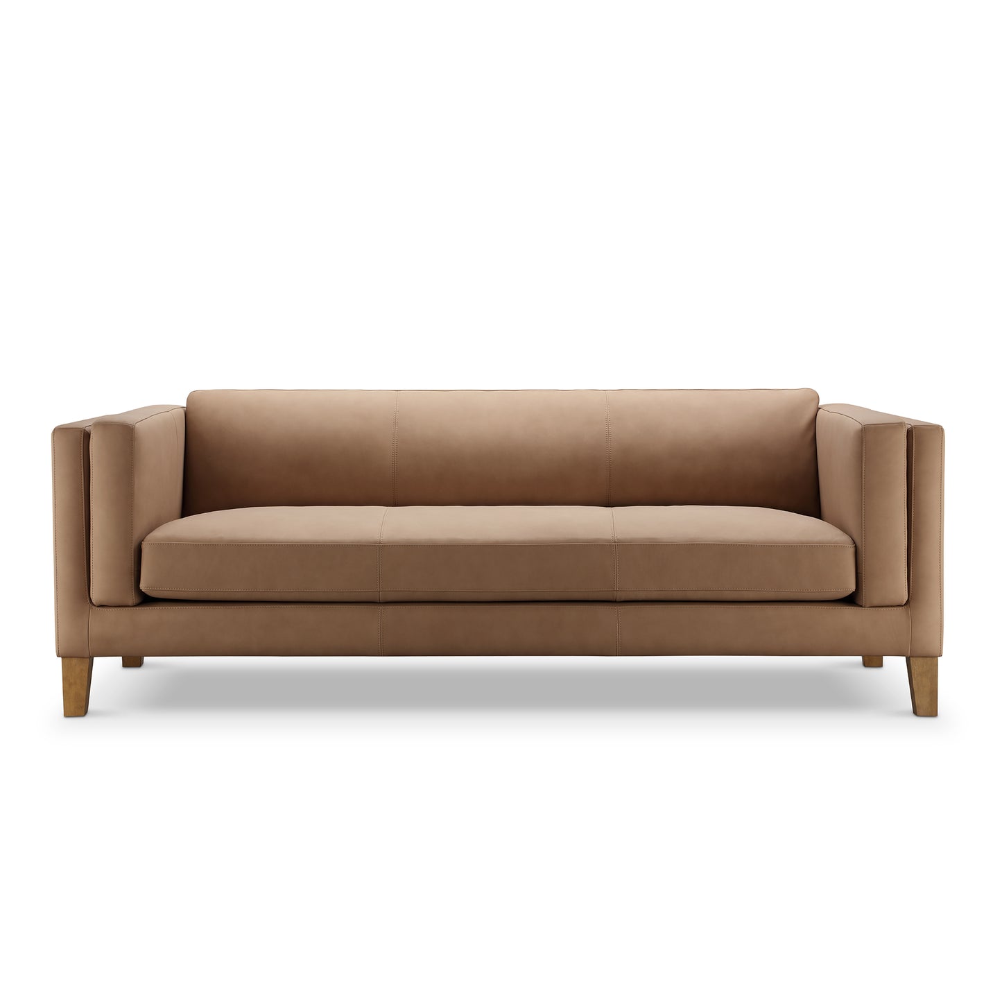 Boyd Top Grain Leather Sofa - Saddle Brown