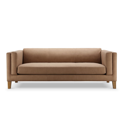 Boyd Top Grain Leather Sofa - Saddle Brown
