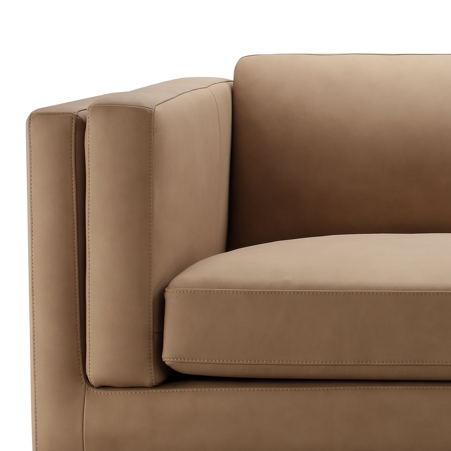 Boyd Top Grain Leather Sofa - Saddle Brown