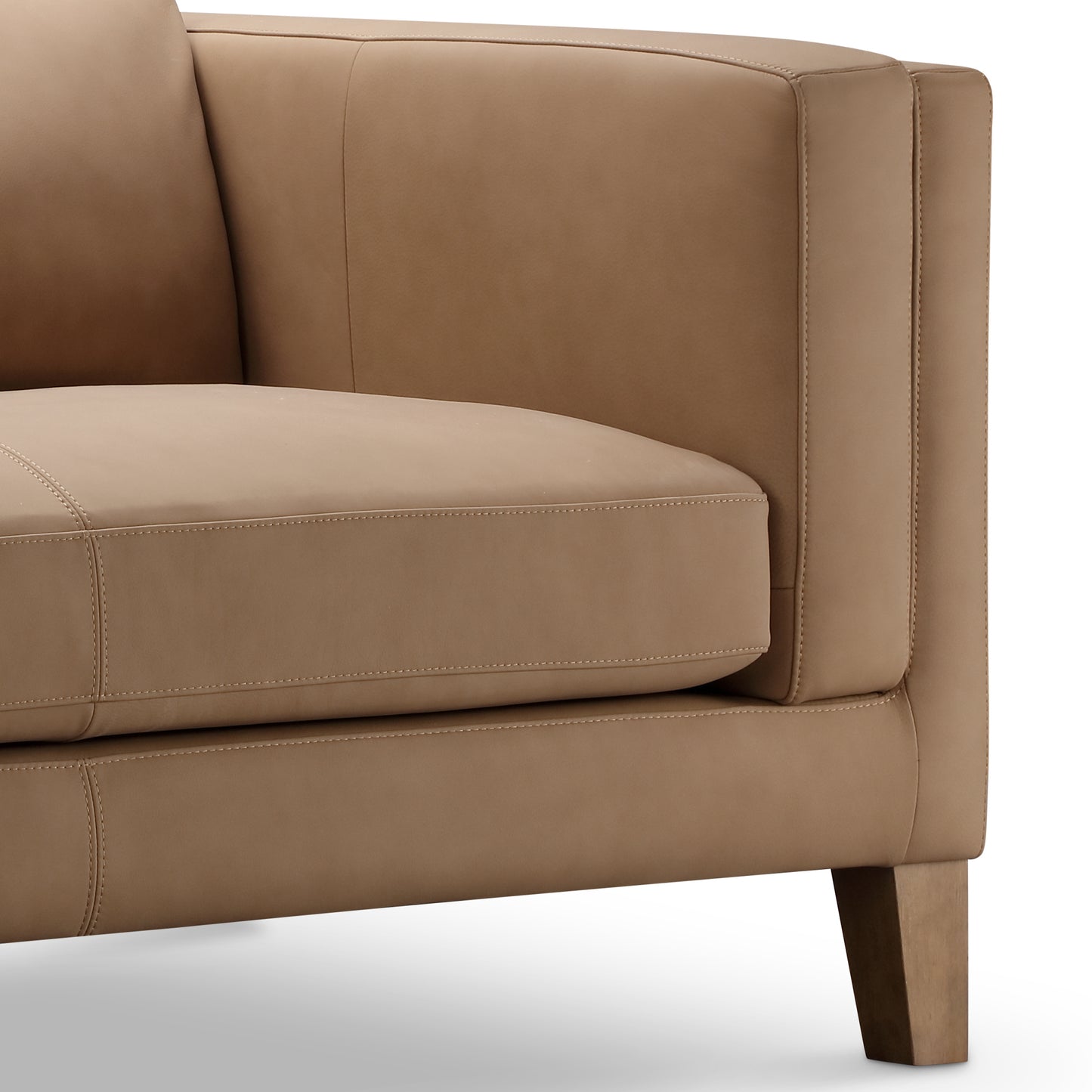 Boyd Top Grain Leather Sofa - Saddle Brown