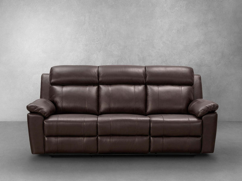 Real leather reclining sofa discount