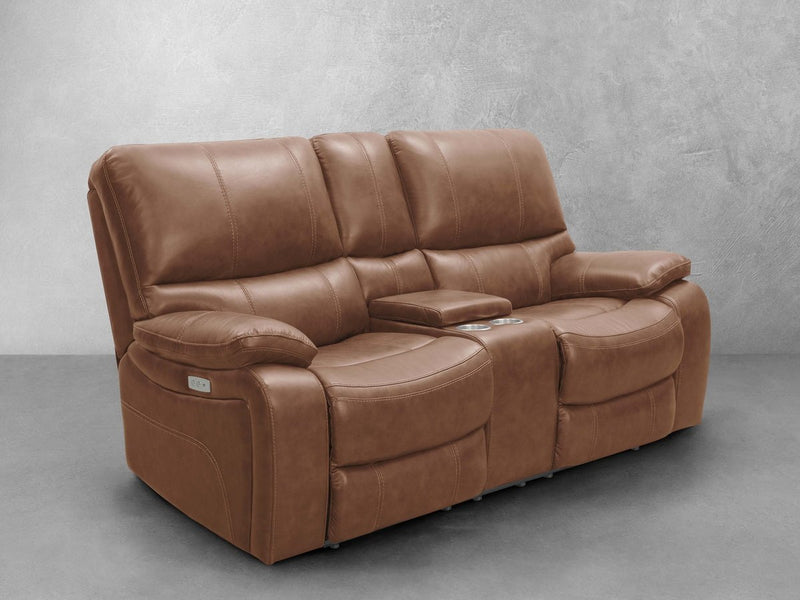 Braymor Leather Power Reclining Loveseat