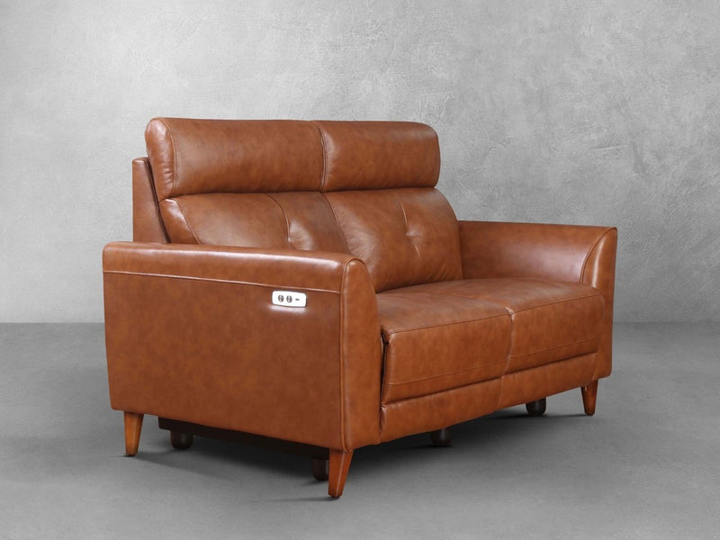 Brevin Leather Power Reclining Loveseat