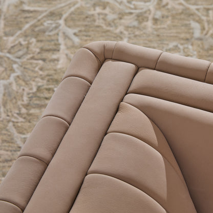 Vail Top Grain Leather Channeled Swivel Chair