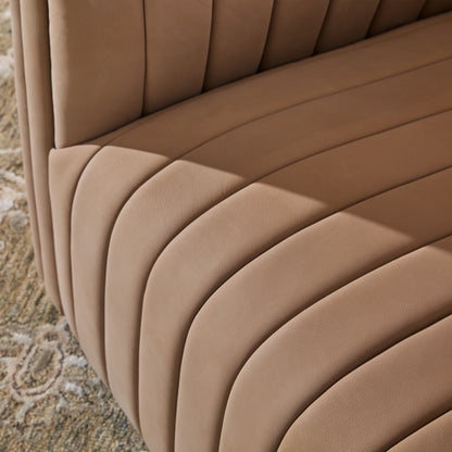 Vail Top Grain Leather Channeled Swivel Chair