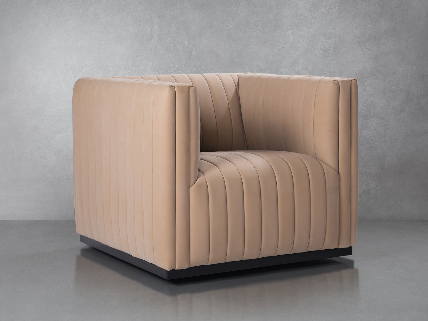 Vail Top Grain Leather Channeled Swivel Chair