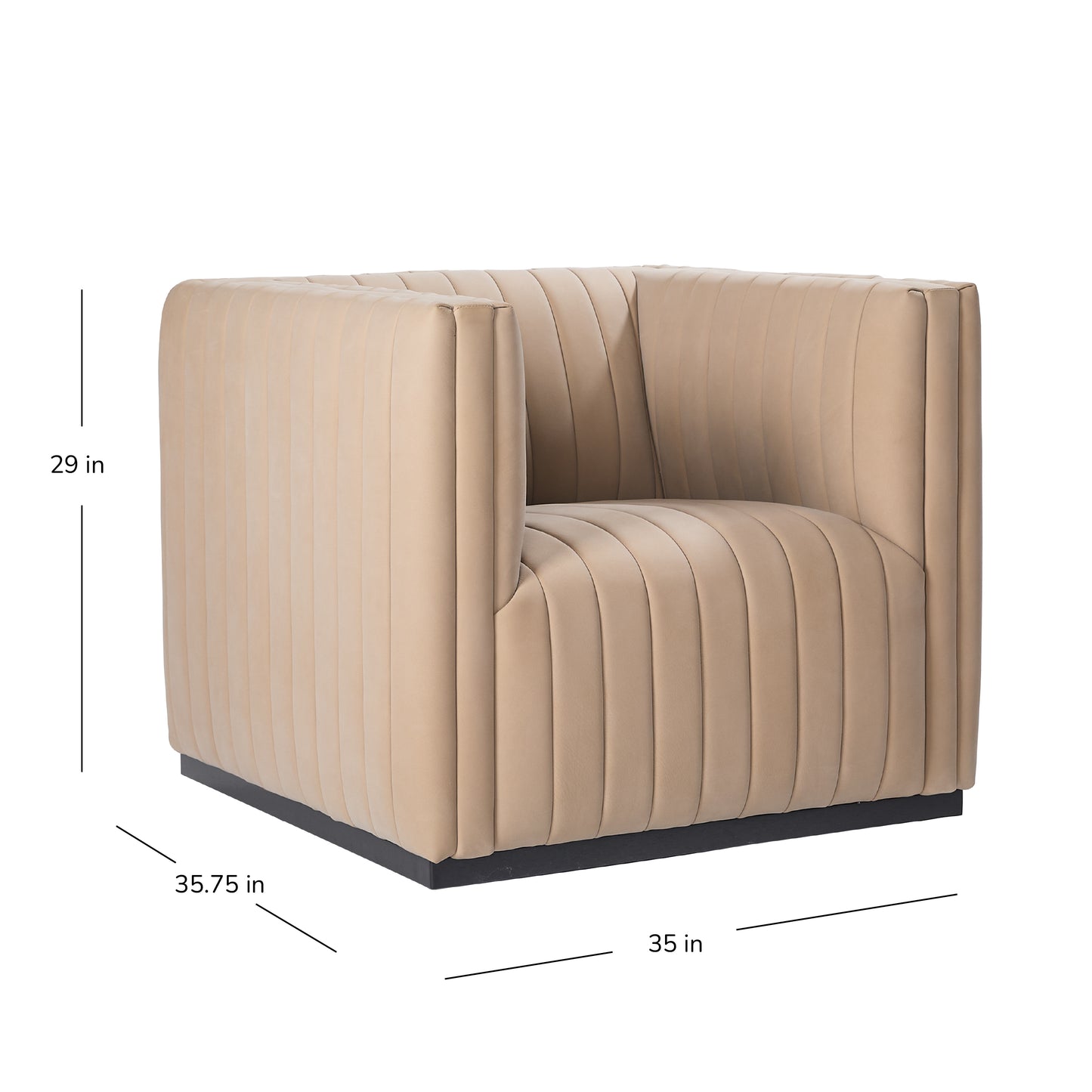 Vail Top Grain Leather Channeled Swivel Chair