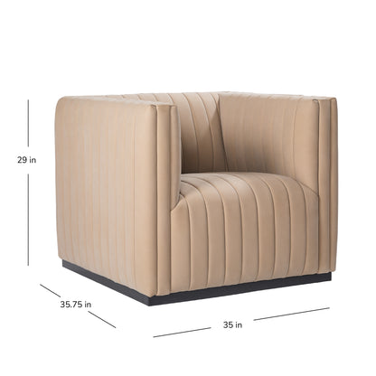 Vail Top Grain Leather Channeled Swivel Chair