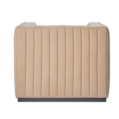 Vail Top Grain Leather Channeled Swivel Chair