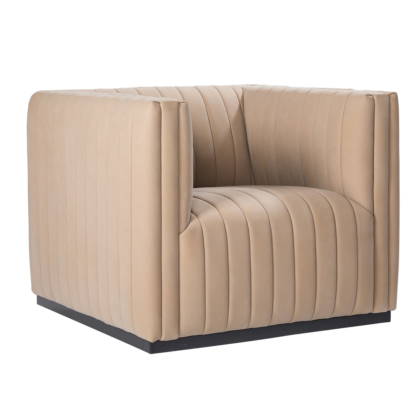 Vail Top Grain Leather Channeled Swivel Chair