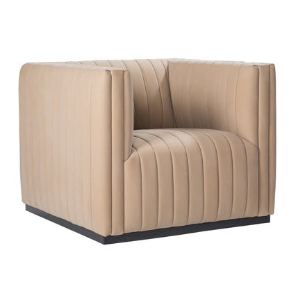 Vail Top Grain Leather Channeled Swivel Chair