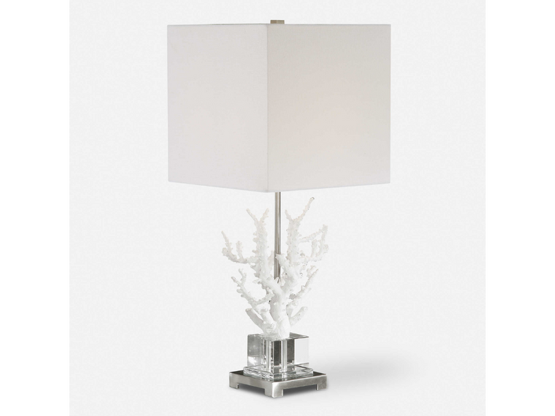 Abbyson Home Calanthe White Coral Table Lamp