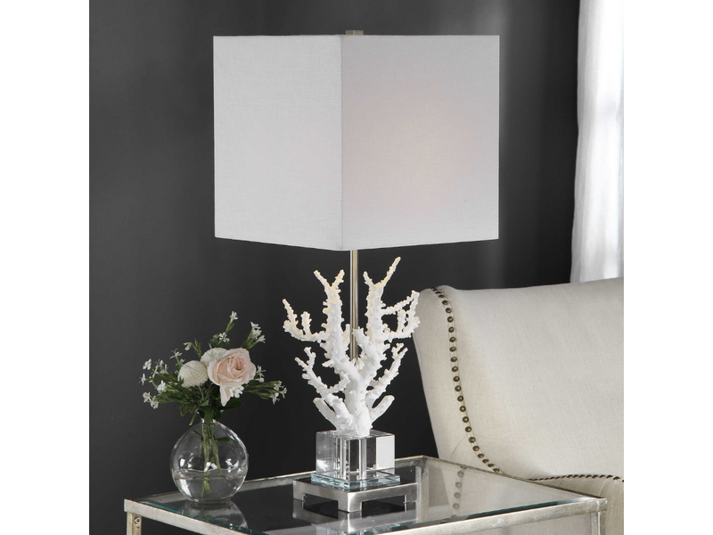 Abbyson Home Calanthe White Coral Table Lamp