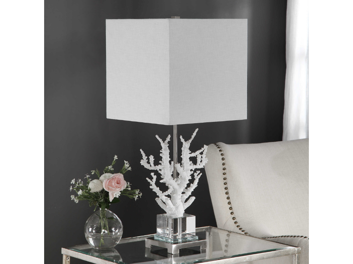 Abbyson Home Calanthe White Coral Table Lamp
