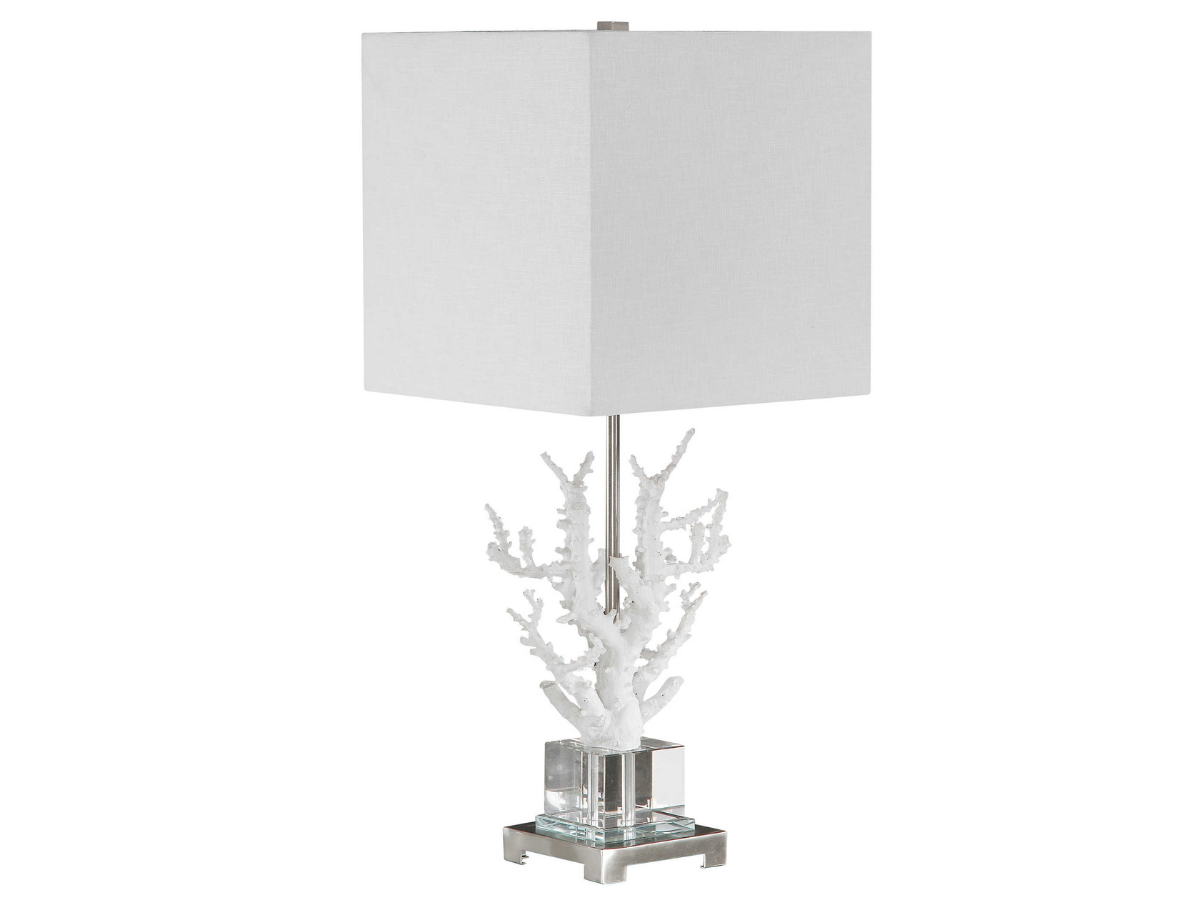 Abbyson Home Calanthe White Coral Table Lamp