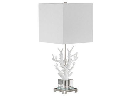 Abbyson Home Calanthe White Coral Table Lamp
