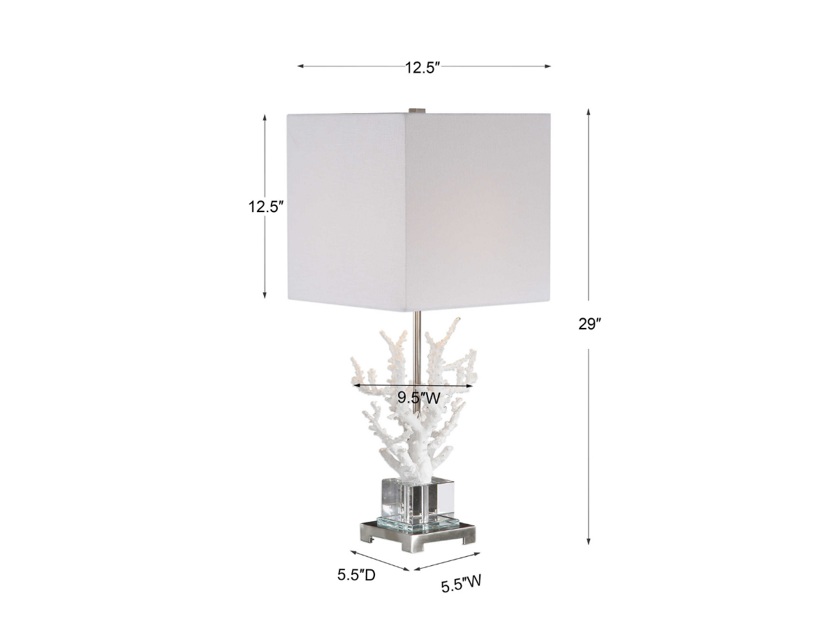 Abbyson Home Calanthe White Coral Table Lamp