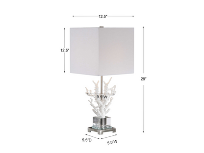 Abbyson Home Calanthe White Coral Table Lamp