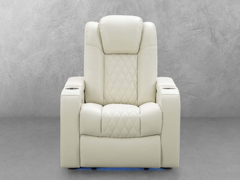 Calton Leather Power Recliner with Power Headrest and Lights