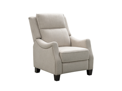 Calvin Fabric Tufted Push-Back Recliner - Cream