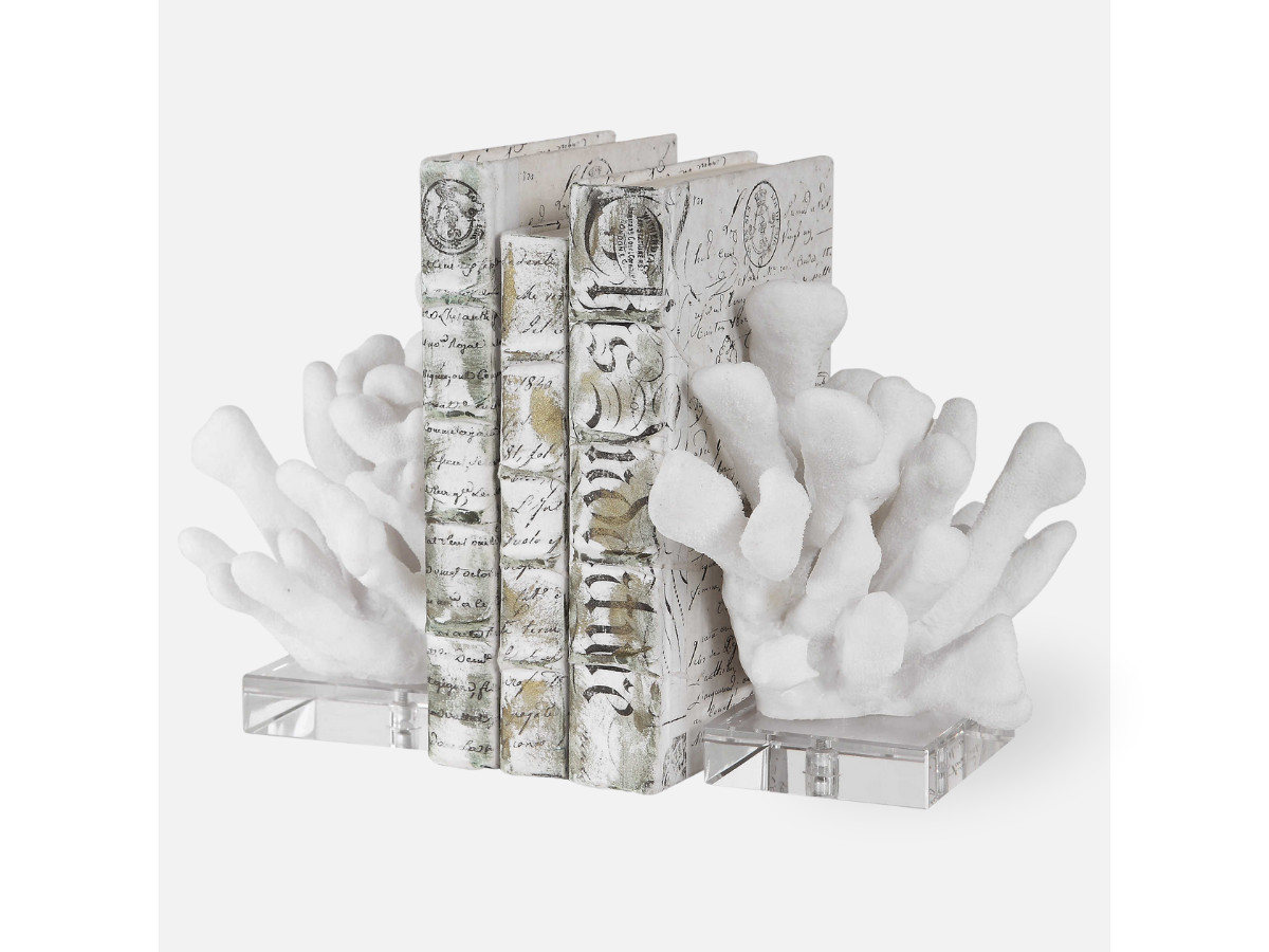 Abbyson Home Chandler White Bookends, Set of 2