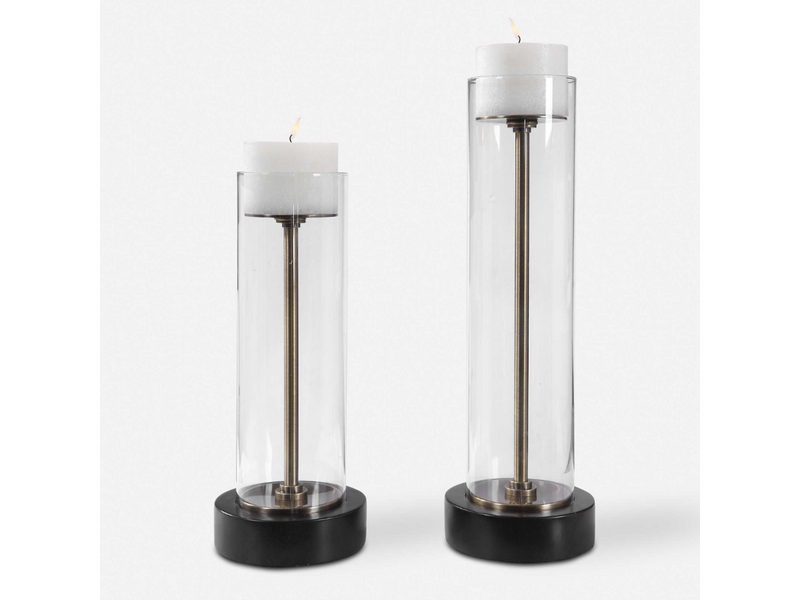 Abbyson Home Clarance Glass Candleholders, Set of 2