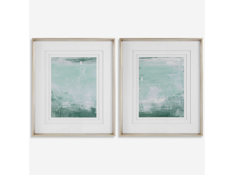 Abbyson Home Clarity Patina Modern Framed Prints, Set of 2