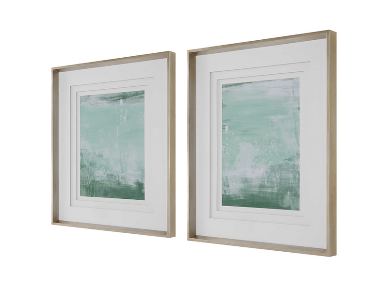 Abbyson Home Clarity Patina Modern Framed Prints, Set of 2