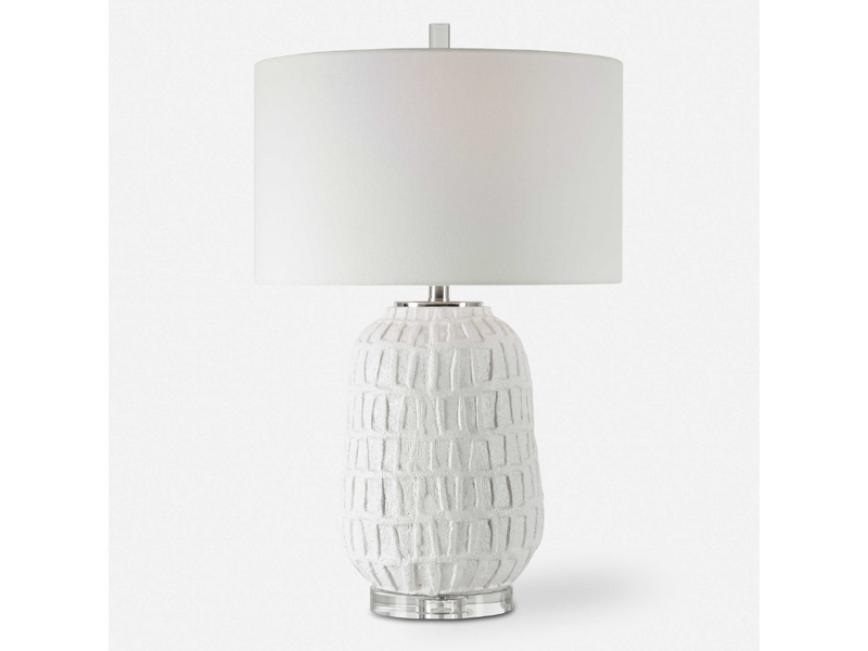 Abbyson Home Cora Textured White Table Lamp