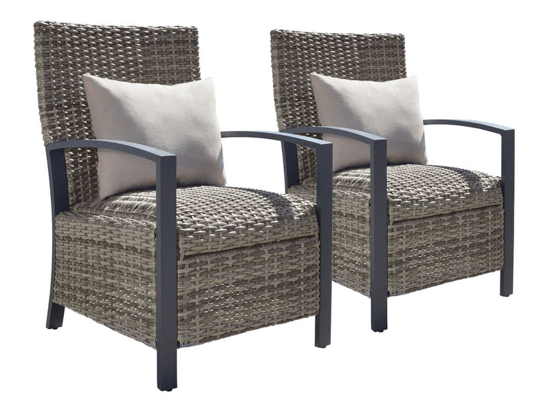 Corbin Dining Armchair with Cushion (2-pack), Spa Blue Fabric & Beige Frame