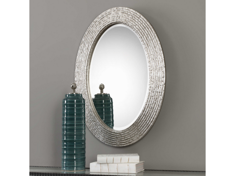 Abbyson Home Coventina Oval Silver Mirror