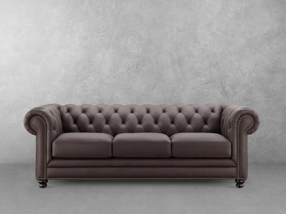 Culver Leather Chesterfield Sofa, Brown